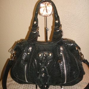 Hype Black Animal Print Satchel Shoulder Bag MINT!